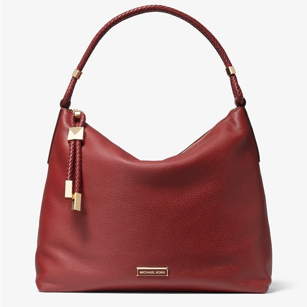 New MICHAEL KORS Brandy Lexington Large Pebbled Leather Shoulder Bag